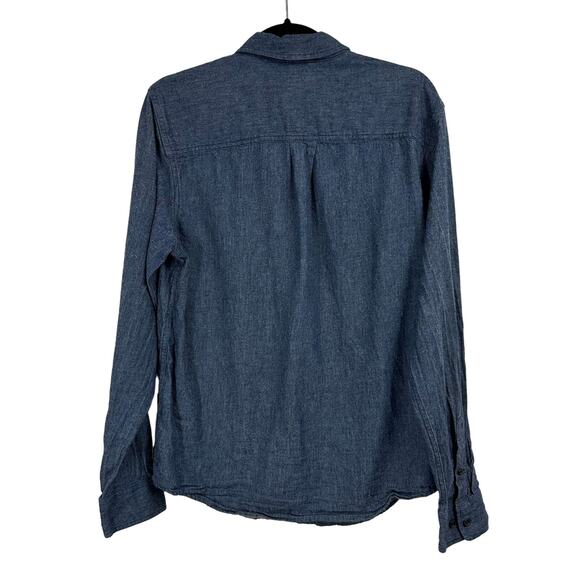 Prana Women’s Chambray Button Up Shirt Small Long Sleeve Organic Cotton - Picture 3 of 7